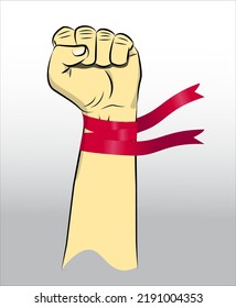 vector happy labor day background or banner with man hand. Vector silhouette of clenched fist poster hand with hand badge commemorating labor day.
