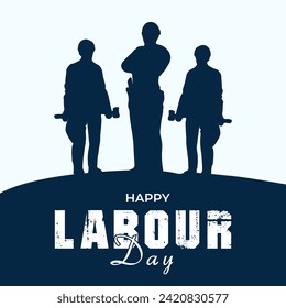 Vector happy labour day typography banner design