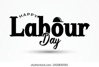 Vector happy labour day typography banner design