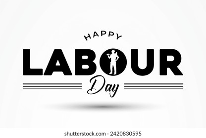 Vector happy labour day typography banner design