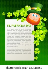 vector happy leprechaun cartoon illustration