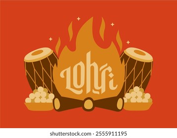 vector happy lohri  background template