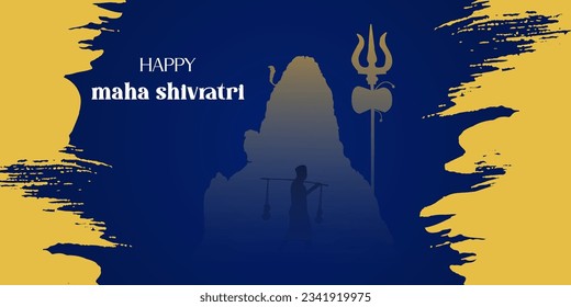 Vector. happy maha shivratri banner. hindu. festival .social media post. happy.festival celebration 
