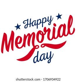 Vector happy memorial day.  Can be used for greeting cards and others