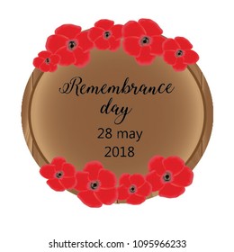 Vector Happy Memorial Day card. National american holiday illustration poster or banner with hand lettering.