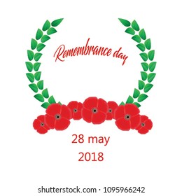 Vector Happy Memorial Day card. National american holiday illustration poster or banner with hand lettering.
