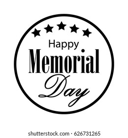 Vector Happy Memorial Day card. National american holiday illustration with USA. Festive poster or banner with hand lettering.