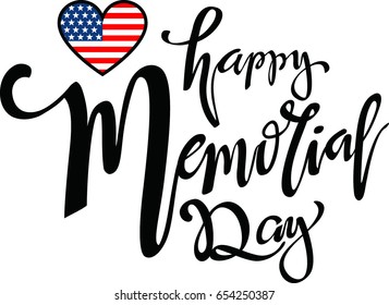 Vector Happy Memorial Day . National american holiday illustration with USA flag