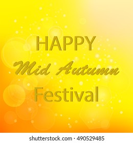 Vector Happy Mid Autumn Modern Light Orange Background.