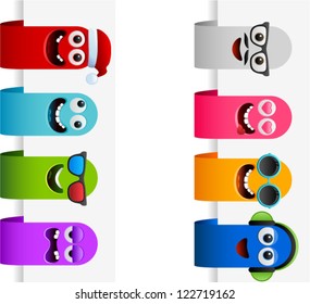 vector happy monster tags