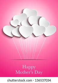 Vector - Happy Mother Day Heart Background