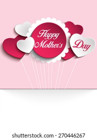 Vector - Happy Mother Day Heart Tag Background