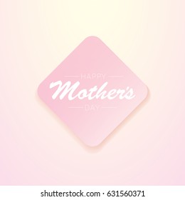 vector happy mothers day vector greeting card with flowers and text. mothers day soft pink beauty background