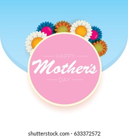 vector happy mothers day vector greeting card with flowers and text. mothers day beauty background