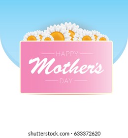 vector happy mothers day vector greeting card with flowers and text. mothers day beauty background