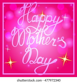Vector happy mother's day on bokeh background