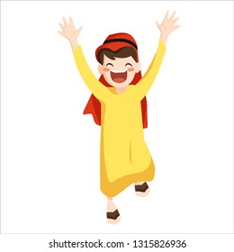 Vector - happy muslim boy