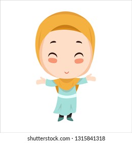 Vector - happy muslim girl
