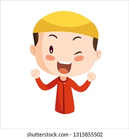 Vector - happy muslim kid