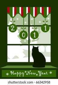 vector happy new year 2011 background