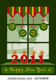 vector happy new year 2011 background