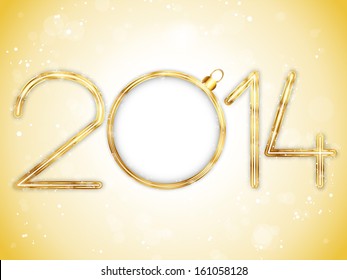 Vector - Happy New Year 2014 Gold Background