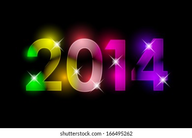 Vector Happy New Year - 2014 colorful background