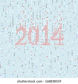 Vector - Happy New Year 2014 on seamless dot pattern