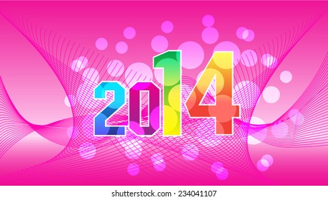 Vector Happy New Year - 2014 colorful background