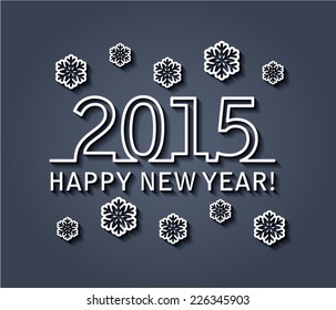 vector happy new year 2015 card