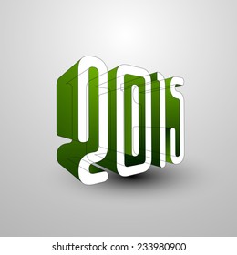 Vector Happy New year 2015 design with Stylish 3d text.
