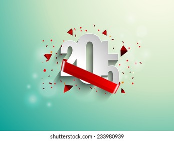 Vector Happy New year 2015 design with Stylish text, new year greeting card.