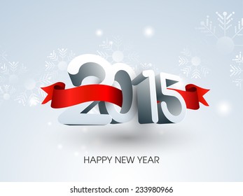 Vector Happy New year 2015 celebration design with Stylish 3d text.