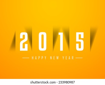 Vector Happy New year 2015 design with Stylish text effect, new year greeting card
