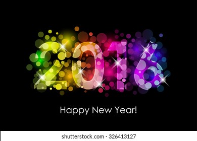 Vector Happy New Year - 2016 colorful background