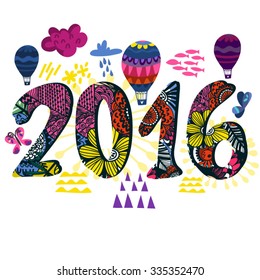 Vector Happy new year 2016 Template. 
