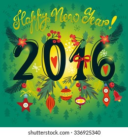 Vector Happy new year 2016 Template.
