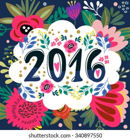 Vector Happy new year 2016 Template.