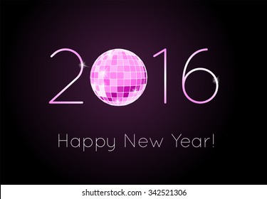 Vector - Happy New Year 2016. Discoball