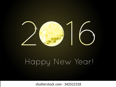 Vector - Happy New Year 2016. Discoball