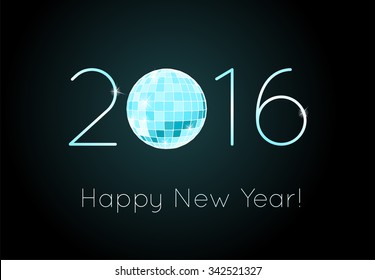 Vector - Happy New Year 2016. Discoball