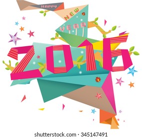 Vector Happy New Year 2016, illustration  