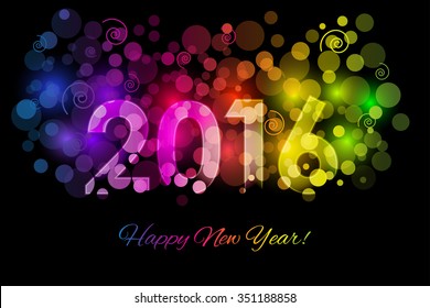 Vector Happy New Year - 2016 colorful background