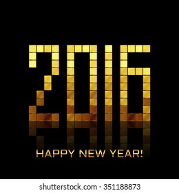 Vector - Happy New Year 2016 - with golden numbers