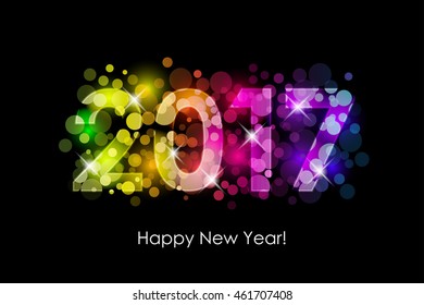 Vector Happy New Year - 2017 colorful background