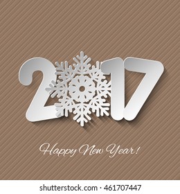 Vector Happy New Year 2017 background with paper cuttings