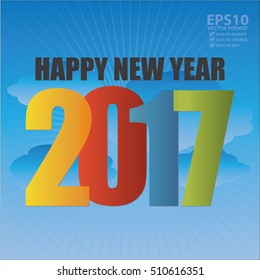 Vector : Happy New Year 2017 Card