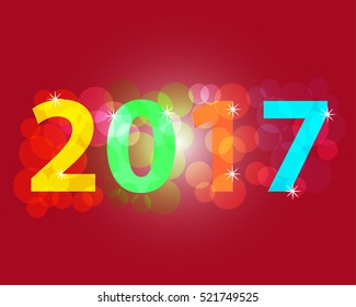 Vector Happy New Year - 2017 colorful background