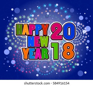Vector - Happy New Year 2018, illustration