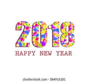Vector - Happy New Year 2018, illustration